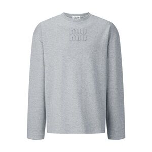 Miu Miu Light Gray Logo Sweatshirt